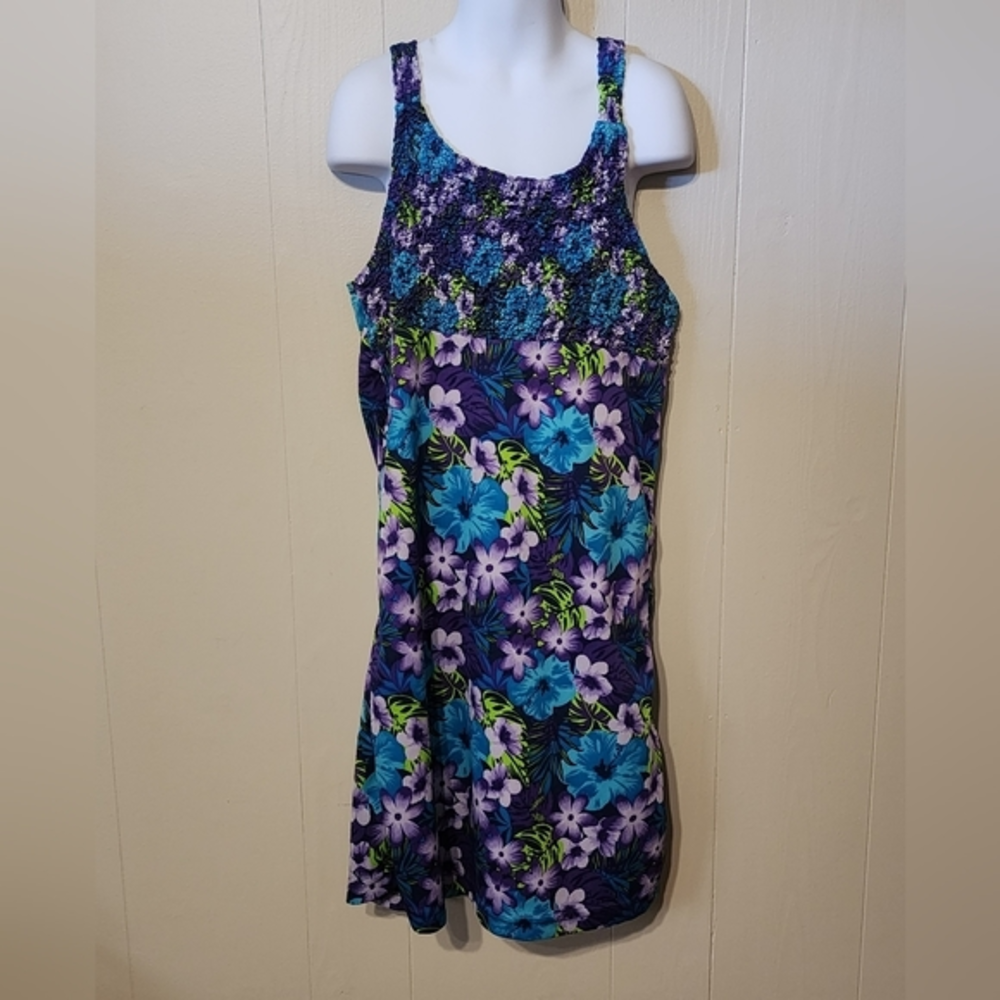 Sleeveless‎ Blue Dress Floral Size 10 - 12 Girls Summer Simply Basic